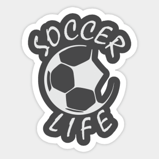 Soccer life teeshirt design white Sticker